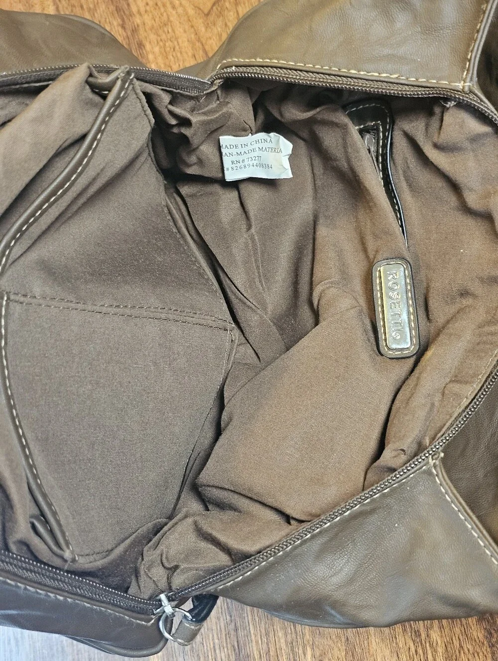 Rosetti Brown Slouchy Hobo Shoulder Bag Belted Accent